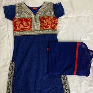 Navy Blue Traditional Salwar Kameez